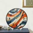 thumbnail image 4 of Yayeee Wall Clock Battery Operated 9.5" Silent Non-Ticking for Living Room, Beige Abstract Wavy, 4 of 8