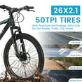 thumbnail image 5 of Ecarpat Mountain Bike 26 inch for Mens Womens, Shimano 21-Speed Disc Brakes, 5 of 9