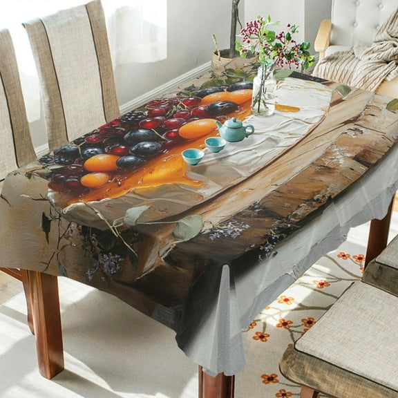 BZSMCE Square Tablecloth Fruit Cake Pattern Tableclothes