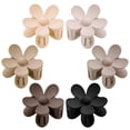 thumbnail image 1 of Pinzas para el cabello de flores 6 piezas Pinzas de garra de flores Pinzas de margaritas para mujeres Pinzas de garra grandes mate Abrazaderas de mandíbula de sujeción fuerte Accesorios para el cabell, 1 of 5