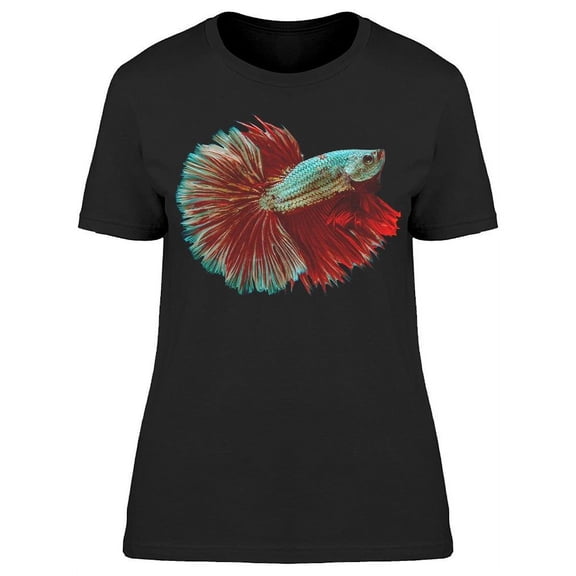 Red, Blue/Silver Betta Fish  T-Shirt Women -Image by Shutterstock, Female Large