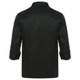 thumbnail image 2 of YONGHS Unisex Classical Chef Coat Lightweight Short Sleeve Chef Jacket Cooking Uniform Shirt Black Long Sleeve XL, 2 of 8