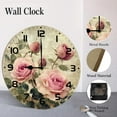 thumbnail image 4 of ZXCXRQFa Vintage Flowers With Roses And Dragonfly Round Wood Wall Clock, 10 Inch Battery Operated Analog Quiet Desk Clock for Home,Kitchen,Office,School,Bathroom, 4 of 7