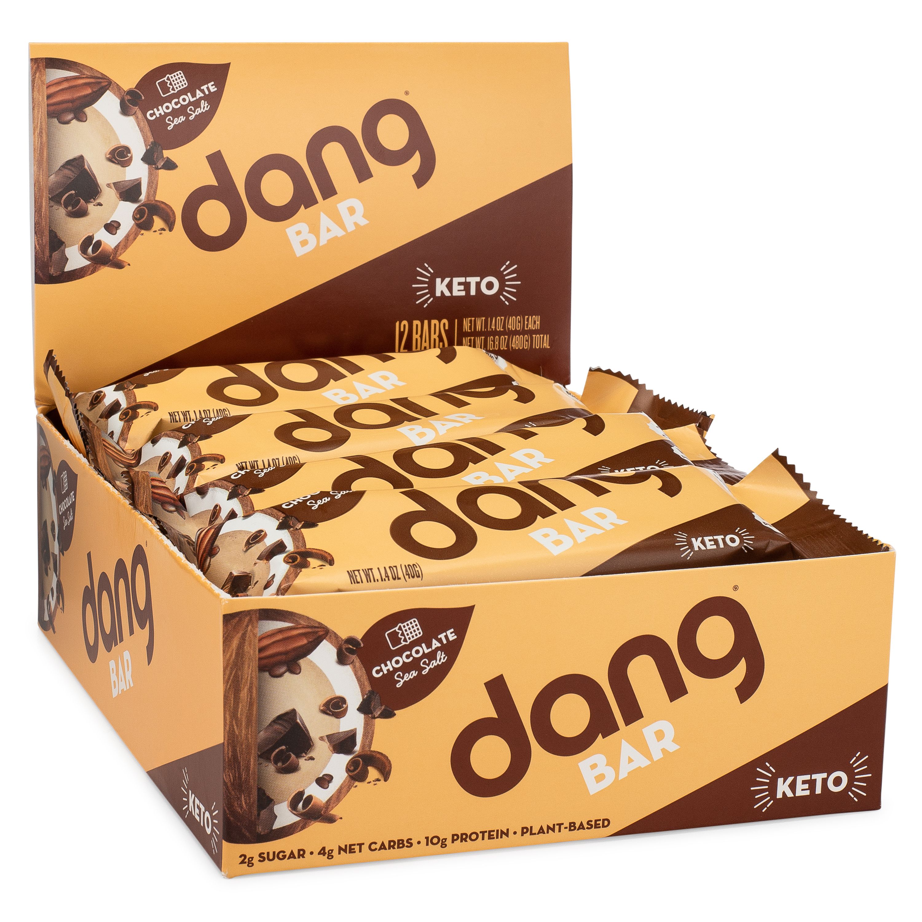 Dang Bar, Chocolate Sea Salt, Keto, Low Sugar, Plant Based, Gluten Free