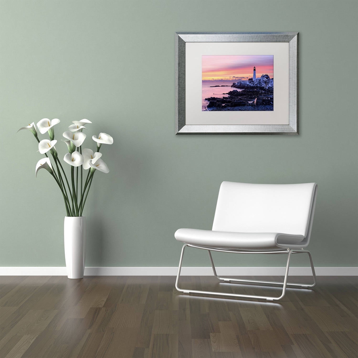 Trademark Fine Art 'Light of Dawn' Canvas Art by Michael Blanchette Photography, White Matte, Silver Frame