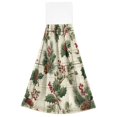 thumbnail image 2 of 2PCS Velcro Hangable Hand Towels Quick-Drying Hanging Kitchen Towels for Kitchen & Bathroom Pine Boughs and Holly Pattern, 2 of 7