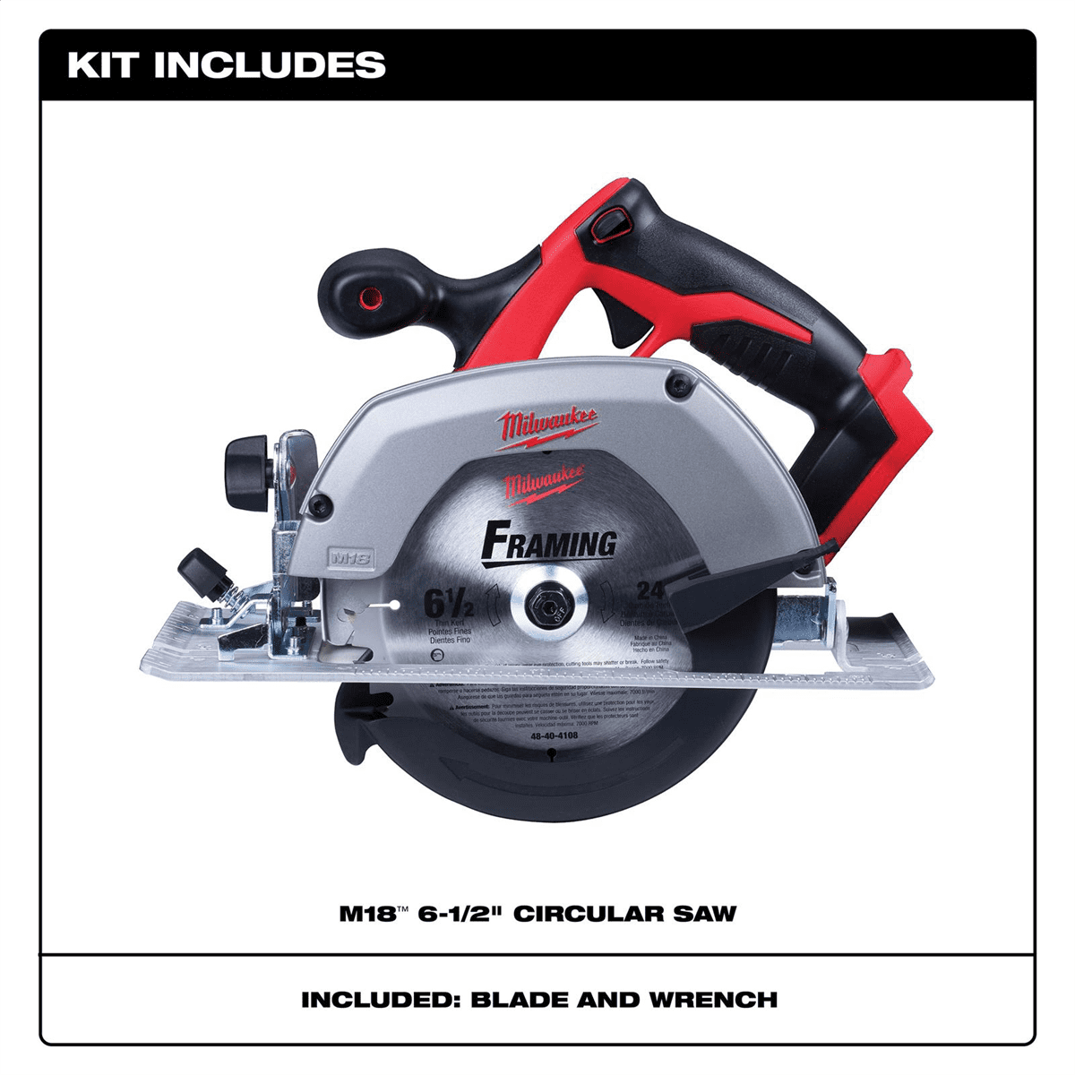 Milwaukee Tool M18 6 �" Circular Saw (Tool Only)