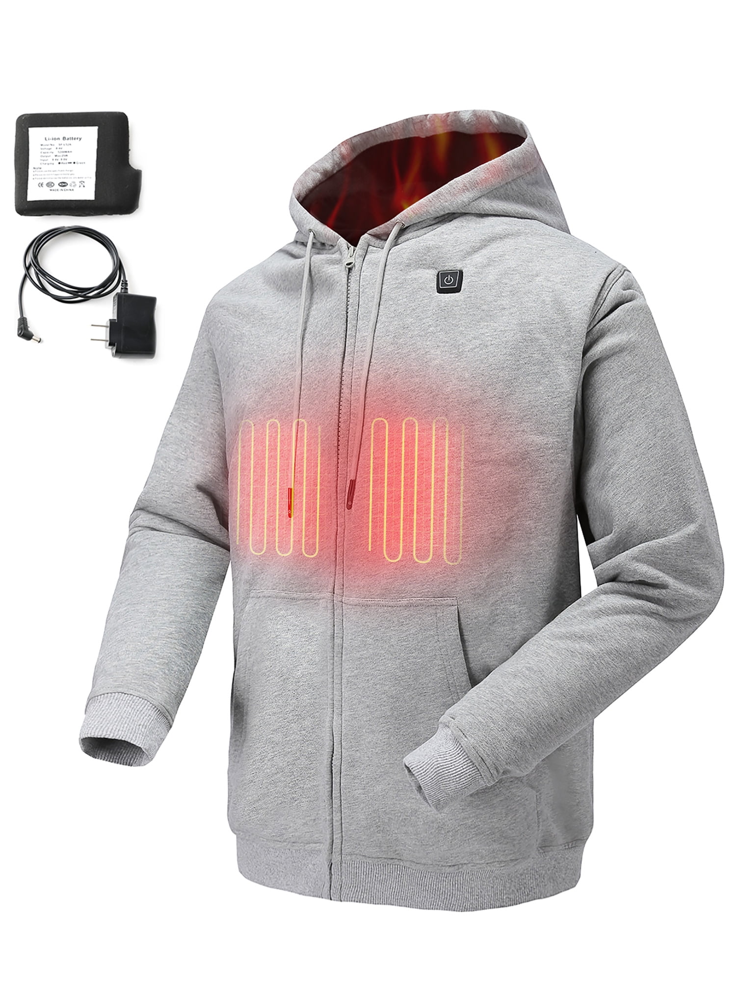 COLCHAM Heated Jackets for Men Women Heated Hoodie Warm Fleece with Rechargeable Battery for
