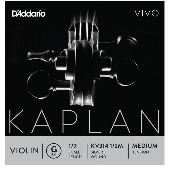 D'Addario Kaplan Vivo Violin G String, 1/2 Scale, Medium Tension
