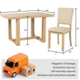 thumbnail image 3 of 48Inch Kitchen Table 5-Piece Solid Wood Rectangular Dining Room Set with 4 Upholstered Chairs for Kitchen & Dining Room, Natural, 3 of 8