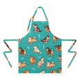 thumbnail image 2 of Cartoon Shiba Inu Dog Apron-Garden Aprons for Women with Pockets-Cotton Linen Waterproof Kitchen Cooking Gardening Aprons Adjustable for Kitchen,Cooking,BBQ and Salon 33x27 Inch, 2 of 7