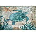 thumbnail image 2 of Sea Turtle Bath Rug,Nautical Starfish Area Rugs Water Absorption Doormat,Vintage Ocean Map Non Slip Bath Mat Carpet,Seagrass Soft Flannel Fluffy Plush Door Mats for Bathroom Kitchen Bedroom 18×30in, 2 of 6