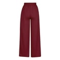 thumbnail image 4 of Delayuji Petite Sweatpants for Women Summer Leisure Fashion Lacing Solid Color Waist Waist Wide Leg Casual Pants Fleece Lined Pants Women Red Xxl, 4 of 4
