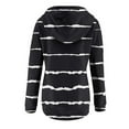 thumbnail image 6 of Jinhomg Trendy Striped Sweatshirt for Women Lightweight Comfy Long Sleeve Button Collar Pullovers Fall Casual Loose Drawstring Hoodies with Pocket Fall Saving Black S, 6 of 7