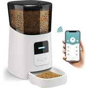 Pre-Owned WOPET 6L Automatic Cat Feeder WiFi Automatic Dog Feeder APP Control F07 - White (Fair)