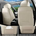 thumbnail image 4 of Car Seat Covers Full Set for Toyota Highlander 2007-2019,Breathable Nappa Leather Luxury Automotive Interior Accessories with Lumbar Support Beige, 4 of 5