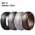 thumbnail image 2 of Men's Silicone Wedding Ring, Step Edge, with Breathable Grooves - 8mm Wide, 2.5mm Thick - 12, 2 of 6