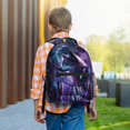 thumbnail image 6 of Yiaed Feathered Wolf Print School Backpack College Backpack Daypacks for Students High School Spacious and Durable Daypack for Work and Travel-One Size, 6 of 6
