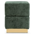 thumbnail image 3 of Furniture of America Vena Modern 15" Chenille Fabric Square Storage Stool, Green, 3 of 14