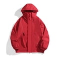 thumbnail image 4 of Maoxin Men's Jacket Men's Stitching Drawstring Hooded Slim Fashion Jacket Coat Outwear Jackets for Men , Red , M, 4 of 4
