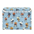 thumbnail image 7 of Yayeee Collapsible Cube Storage Bin with Lid Fabric Closet Decorative Basket with Handles, Blue Hockey Pattern, 7 of 7