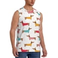 thumbnail image 2 of Balery Dachshund Dog Puppy Camisetas sin mangas para hombre, absorbe la humedad y protege contra el mal olor.-3X-Large, 2 of 7