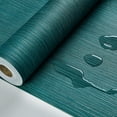 thumbnail image 4 of Grasscloth Wallpaper Textured 24in X 393in Fabric Contact Paper Teal Green Wall Paper Textured Linen Wallpaper Peel and Stick Self-Adhesive Teal Thick Vinyl Embossed Film (Green), 4 of 13