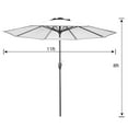 thumbnail image 2 of PolyTEAK Outdoor Patio Umbrella, Fade Resistant Outdoor Umbrella with Easy Open Crank and Push Button Tilt Mechanism, (11FT, Navy, Black Pole), 2 of 10