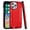Red, variant on Designed for Apple iPhone 15 (6.1") Hybrid Dual Layer Slim Defender Armor Metallic Brush Texture Finishing Shockproof Hard PC + TPU Rubber Phone Case Cover [Black]