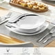 thumbnail image 4 of Veweet Series Fiona Juego De Vajilla De 30 Piezas Para 6 Platos Blancos, Juego De Vajilla De Porcelana Con Rayas Negras Y Grises, Incluye Platos De Postre, Platos Hondos, Platos Llanos, Tazas Y Platil, 4 of 5