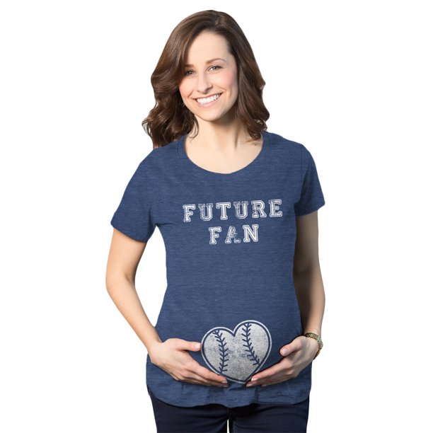 Crazy Dog T Shirts Maternity Future Fan Baseball Heart Pregnancy Tshirt Cute Sports Tee Walmart Com Walmart Com