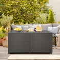 thumbnail image 2 of Patiojoy 175 Gallon Deck Storage Box Outdoor Mix Brown Wicker Storage Bin w/ Zippered Liner & 2 Universal Wheels Safe Pneumatic Rod, 2 of 9