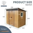 thumbnail image 2 of 6ft x 5ft Outdoor Storage Shed with Sliding Doors and Padlock, Metal Tool Cabinet with Window and Metal foundation, Waterproof Tool Sheds for Backyard Garden Patio Lawn, Coffee, 2 of 8