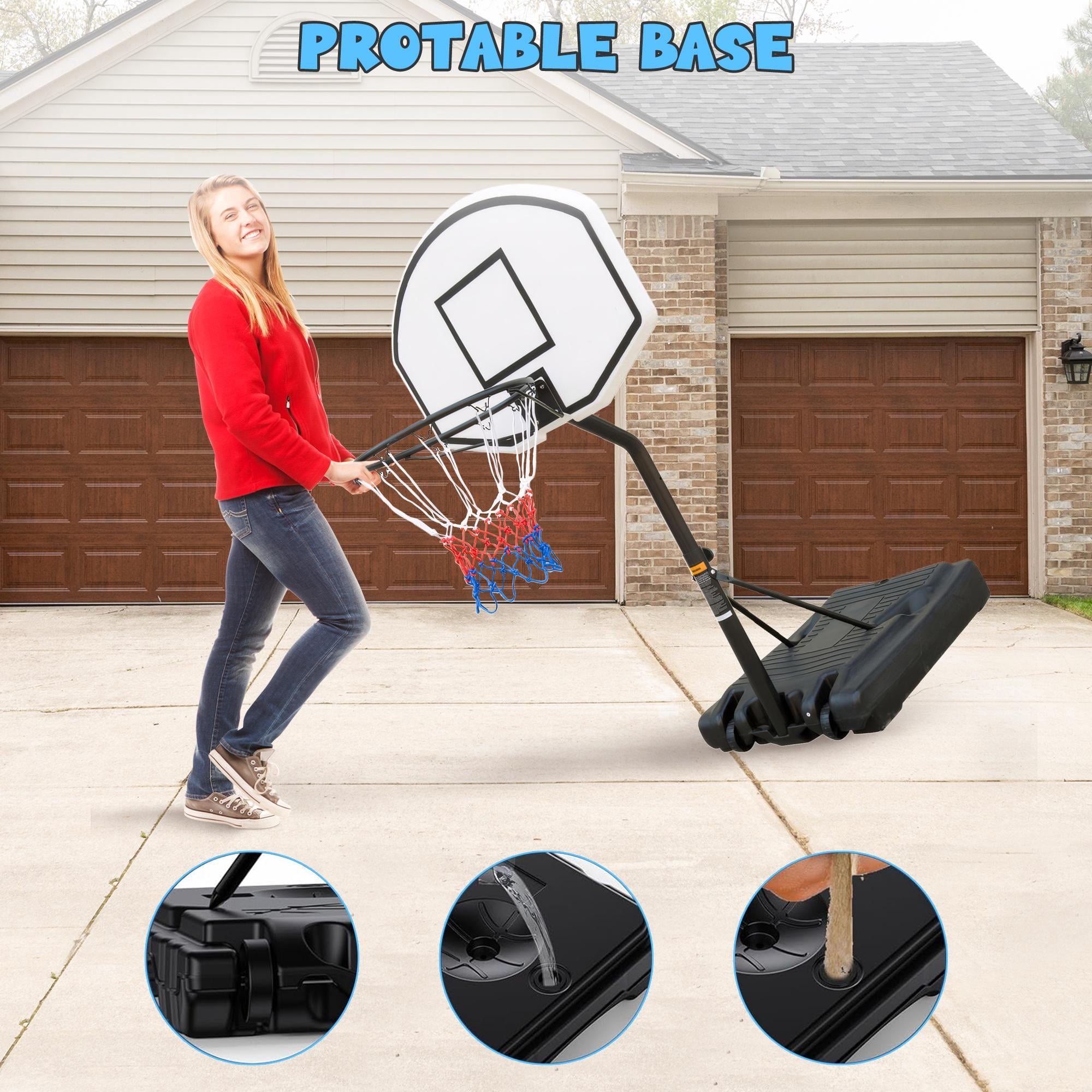 Segmart Portable Poolside Basketball Hoop, 3.1 ft to 4.7 ft Adjustable Height, Outdoor Basketball Hoop with 36" Backboard, Black
