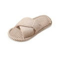 thumbnail image 2 of Willtoo Slippers for Women Corduroy House Slippers Arch Support Slide Slippers Beige 7 Wide, 2 of 5
