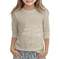 thumbnail image 4 of LRen Girl Christmas 3/4 Sleeve Shirt Funny Xmas Letter Printed Tree Graphic Tee Winter Holiday Top,7-8 Years,Z1-Khaki, 4 of 5