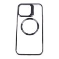 thumbnail image 4 of Carcasa rígida para teléfono móvil, carcasa protectora transparente negra electrochapada magnética para teléfono móvil para IPhone 14 PRO MAX, 4 of 10