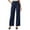 137#Dark Blue, variant on Work Pants for Women Pull On Wide Leg High Waisted Business Casual Trousers Flowy Office Slacks with Pockets Pink XL