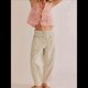 thumbnail image 4 of Chaleco con Lazo Frontal para Mujer, Camiseta Sin Mangas con Bordado Floral Y2K, Cuello en V, Top Corto, Lindas Camisetas para Salir. Rosa S, 4 of 8