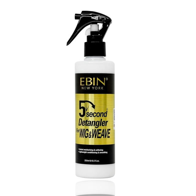 EBIN NEW YORK Desenredante en spray para pelucas – 5 segundos de aceite de argán para desenredar pelucas de 8.5 oz en spray acondicionador ligero para pelucas de cabello sintético y humano – Hidrata l
