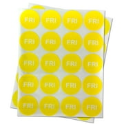 OfficeSmartLabels 1" Round Friday Labels for Inventory or Shipping (Yellow, 300 Labels per Roll)