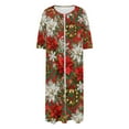 thumbnail image 3 of Nightgowns for Women,Short Sleeve Button Up Pajamas for Women Clothing Sleepshirts Night Gown with Pockets Multicolor A S, 3 of 7