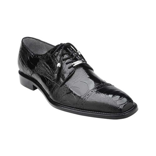 Belvedere Batta Black Genuine Crocodile Dress Shoe