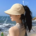 thumbnail image 3 of Outdoor Uv Protection Hollow Top Sun Hat, Adjustable Sun Visor Wide Brim Sun Hat for Gardening Travel, 3 of 8