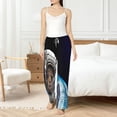 thumbnail image 4 of Cauagu Cat Astronaut Pajama Pants for Women Loose Fit Wide Leg Trouser Pants Casual Elastic Waist Drawstring Lounge Pants, 4 of 6