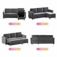 thumbnail image 6 of ZAFLY Sectional Sleeper Sofa with Reversible Left/Right Storage Chaise,Modern Futon Sofa Bed L-Shaped Couch Bed,Dutch Velvet Pull Out Sofa Couch Bed for Living Room/Apartment (Dark Gray), 6 of 7