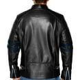 thumbnail image 2 of NomiLeather lambskin leather jacket men – black leather jacket and leather jackets for men (Blue - X-Small), 2 of 8