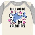 thumbnail image 4 of Inktastic Will you be my Valentine with Cute Shark and Hearts Boys or Girls Long Sleeve Baby Bodysuit, 4 of 5