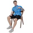 thumbnail image 6 of LA LEELA Men's Hawaiian Shirts Short Sleeve Button Down Shirt Mens Summer Holiday Beach Shirts Casual Aloha Tropical Shirts for Men Funny L Tropical, Blue, 6 of 6