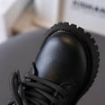 thumbnail image 6 of HAOTAGS Girls Martin Boots, Side Zipper Lace Up Soft Sole Non Slip Short Princess Boots for Kids Students Black Size 10 Little Kids, 6 of 7